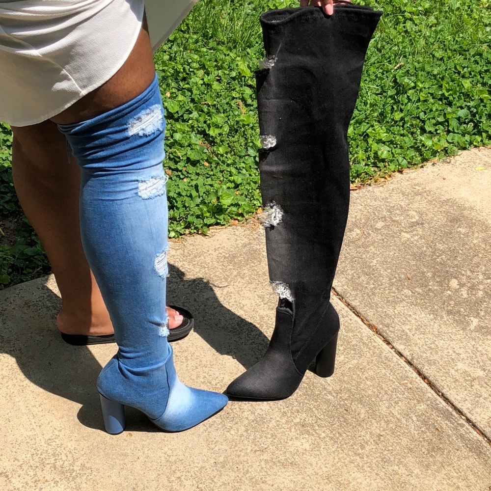 Stretchy fashionable thigh high boots $25 each - Picture 2 of 3